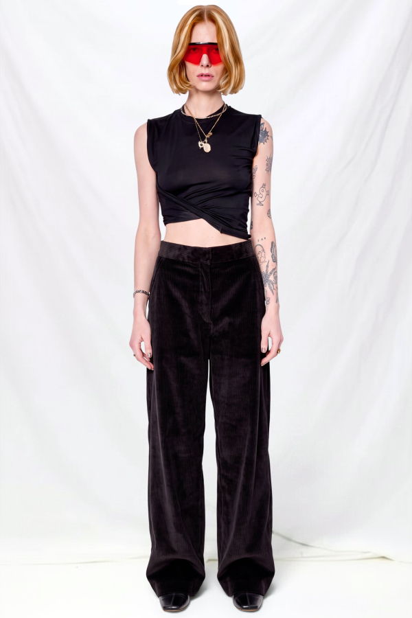 Studio Nicholson Grange Corduroy Wide Leg Pant - Espresso