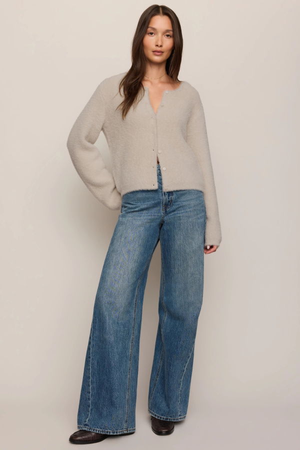 Z Supply Winterglow Fluffy Cardigan - Frosted Pearl