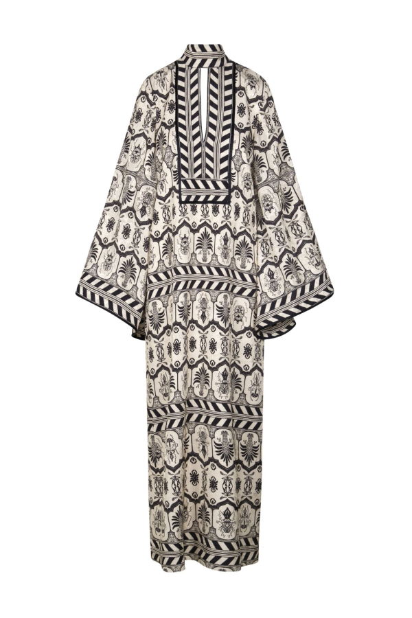 JOHANNA ORTIZ Stay Home Tunic Dress - Ecru/Black