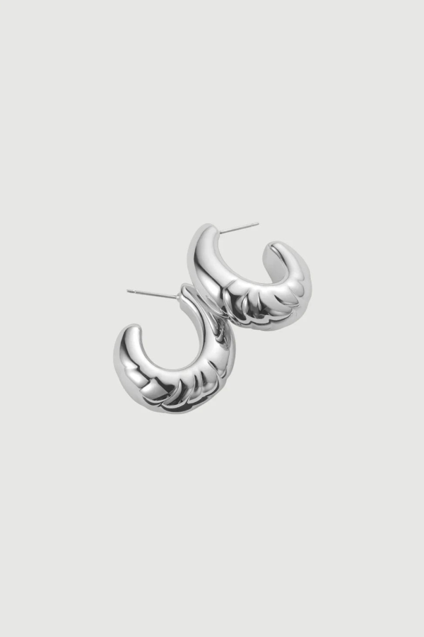 Jenny Bird Slim Nelle Hoops - Silver