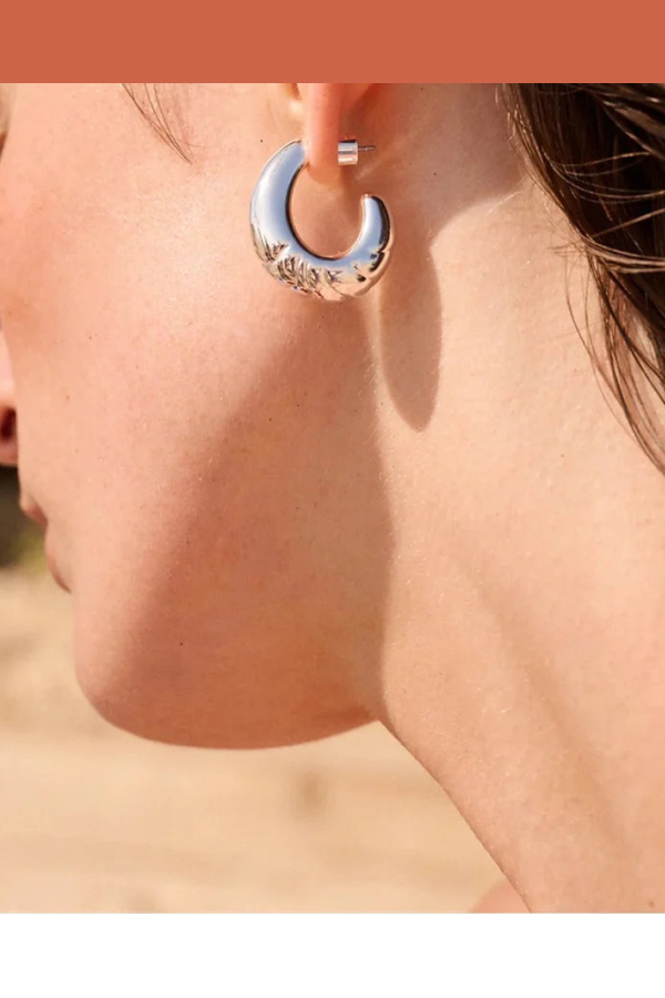 Jenny Bird Slim Nelle Hoops - Silver