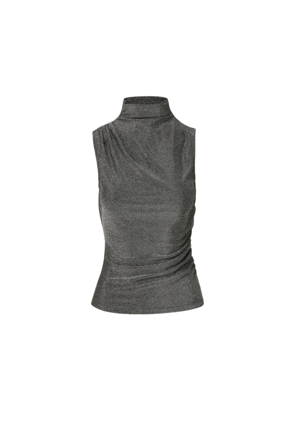 Veronica Beard Mylie Sleeveless Top - Gunmetal