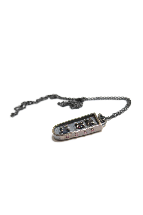 Elaine Ho Amethyst, Yogo Sapphire & Pink Sapphires Pendant