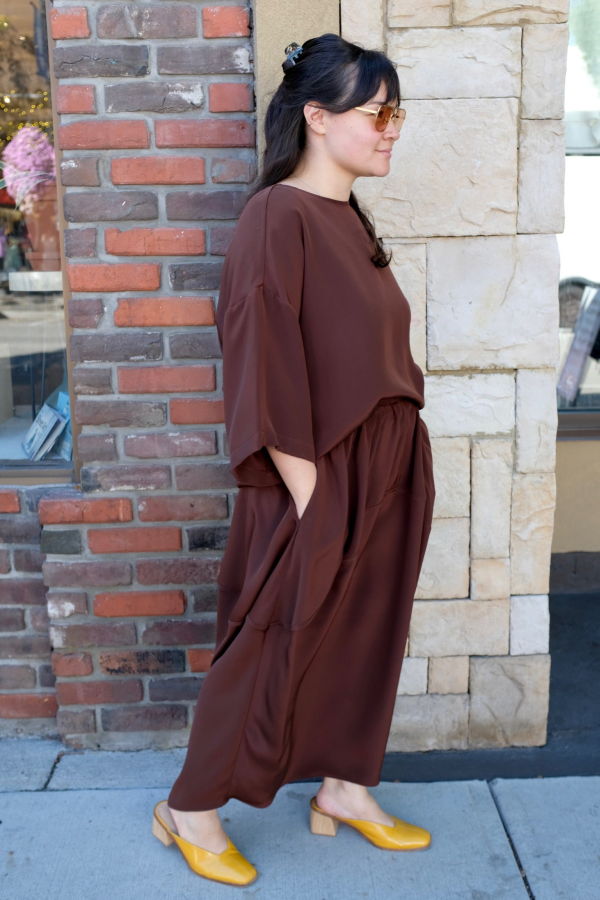 Modern Weaving Elongated Balloon Skirt