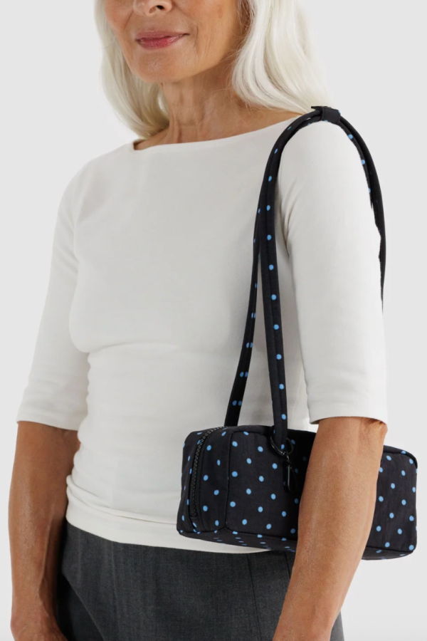 BAGGU Polka Dot Small Nylon Bowler Bag