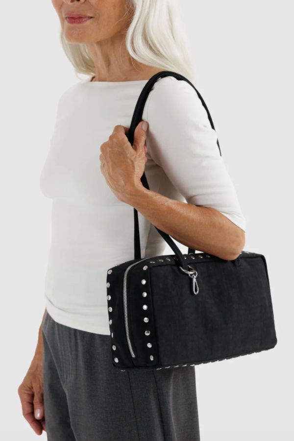 BAGGU Stud Nylon Bowler Bag