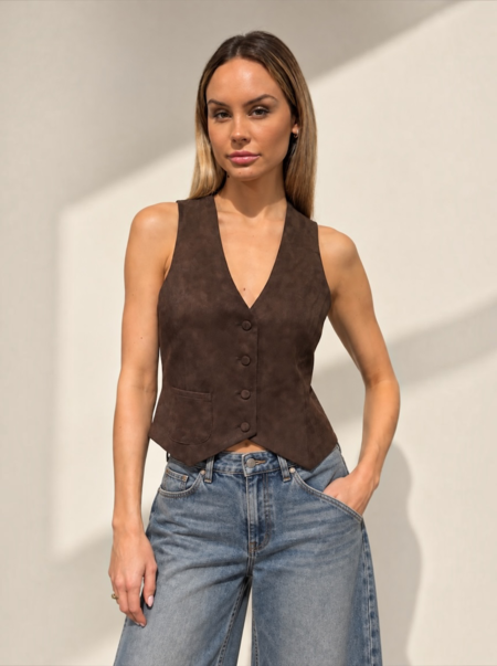 Album di Famiglia Woman Vest - Slate Grey | Garmentory