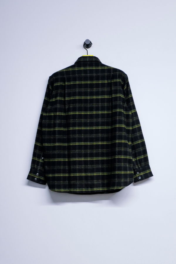 Taiga Takahashi Lot. 122 Plaid Cotton & Alpaca One-Piece Collar Sports Shirt