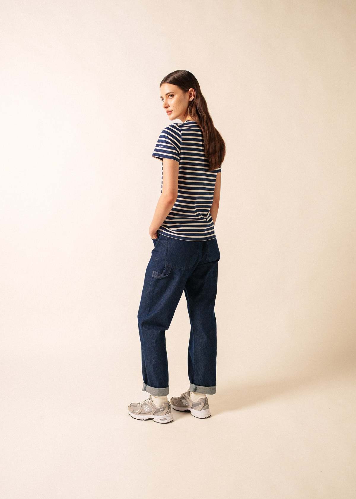 Saint James Etrille II Nautical Striped Tee - Navy/Ecru - Image 2 of 4