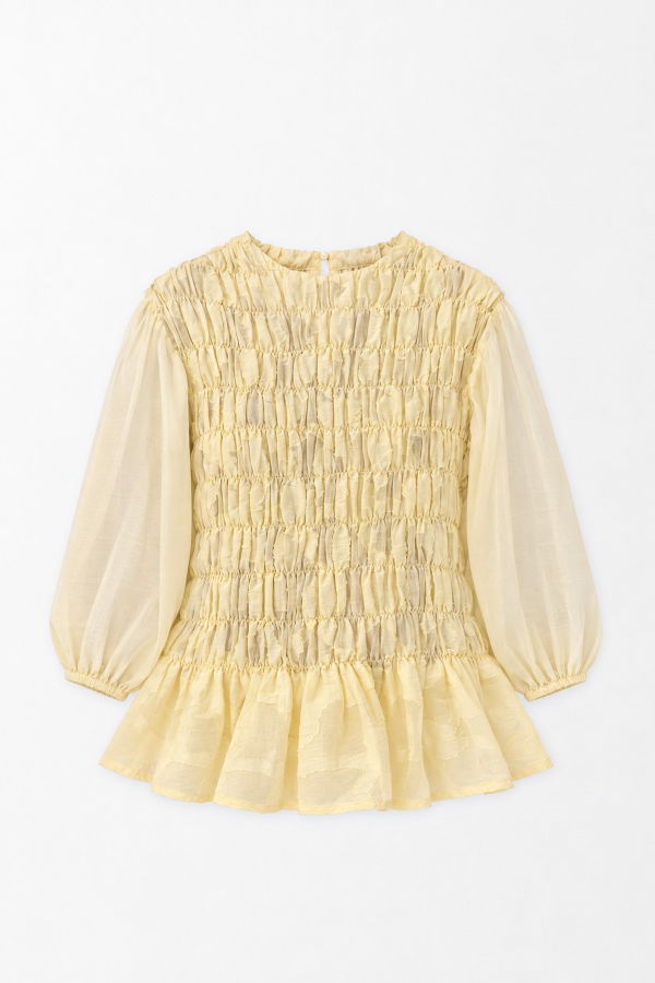 Carmen Says Butter Automne Smocked Peplum Blouse