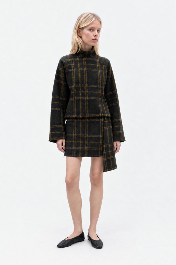 Carmen Says Green Barefoot Plaid Mini Skirt