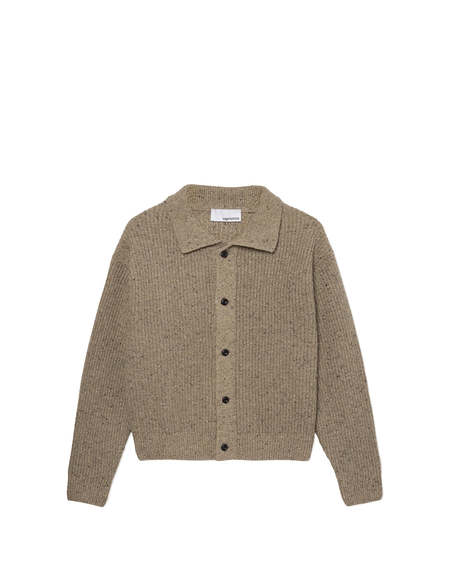 Auralee Shetland Wool Cashmere Knit Cardigan - Top Beige | Garmentory