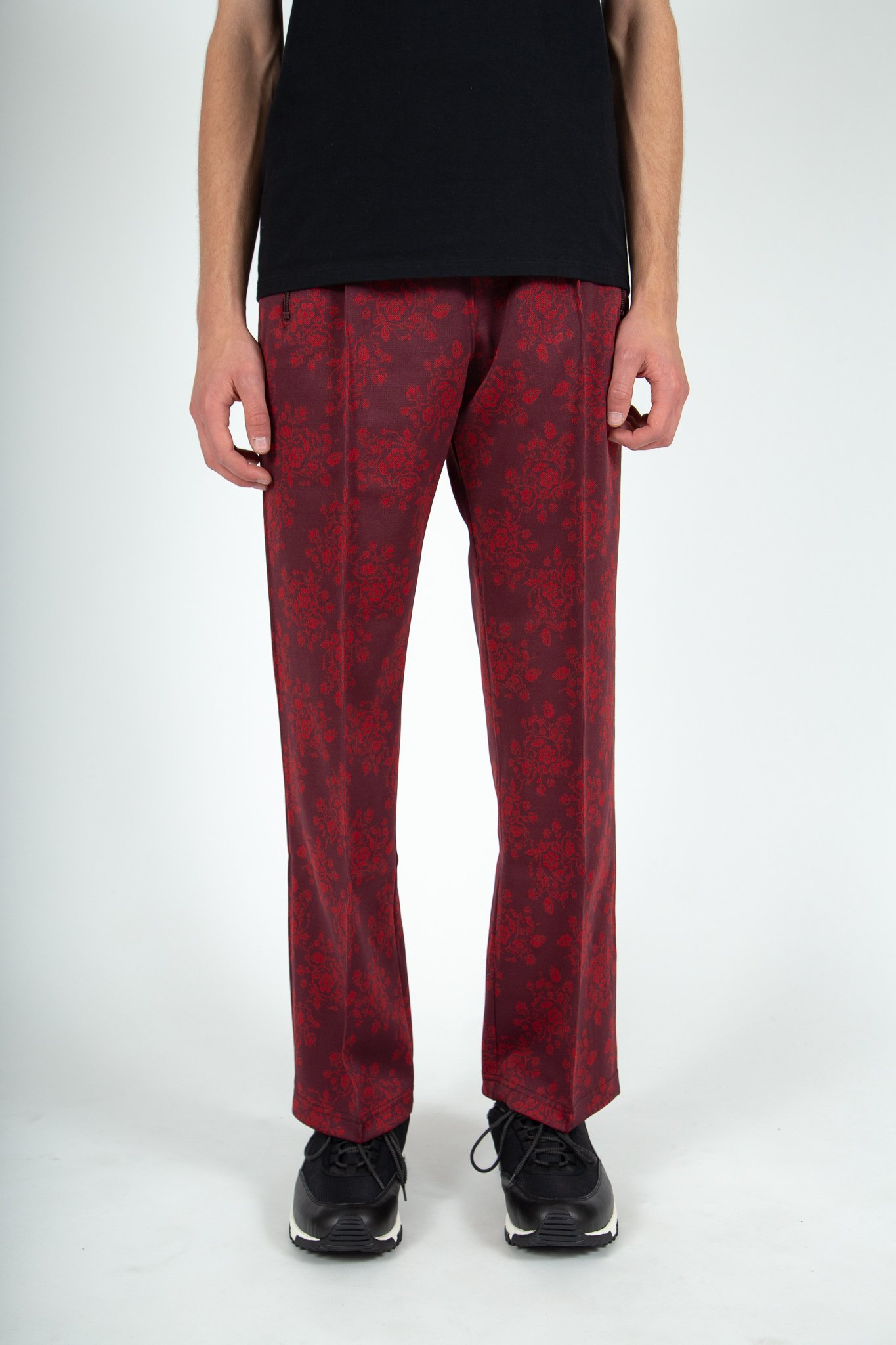 Needles Poly Jacquard Track Pant - Flower Bordeaux | Garmentory