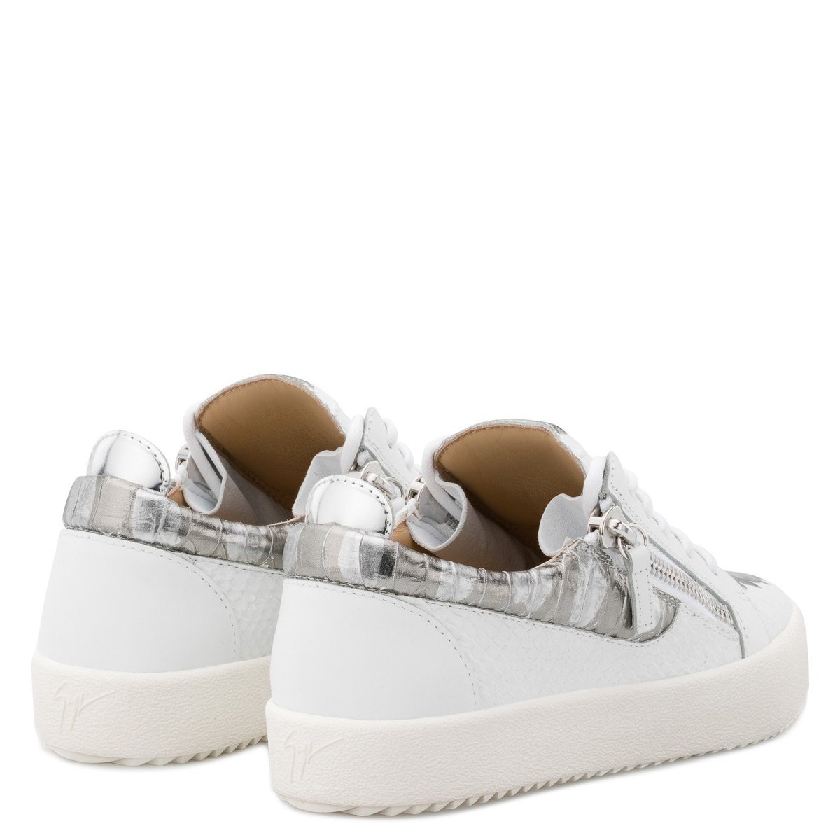 Giuseppe Zanotti Gail Metallic Low Top Sneaker - White