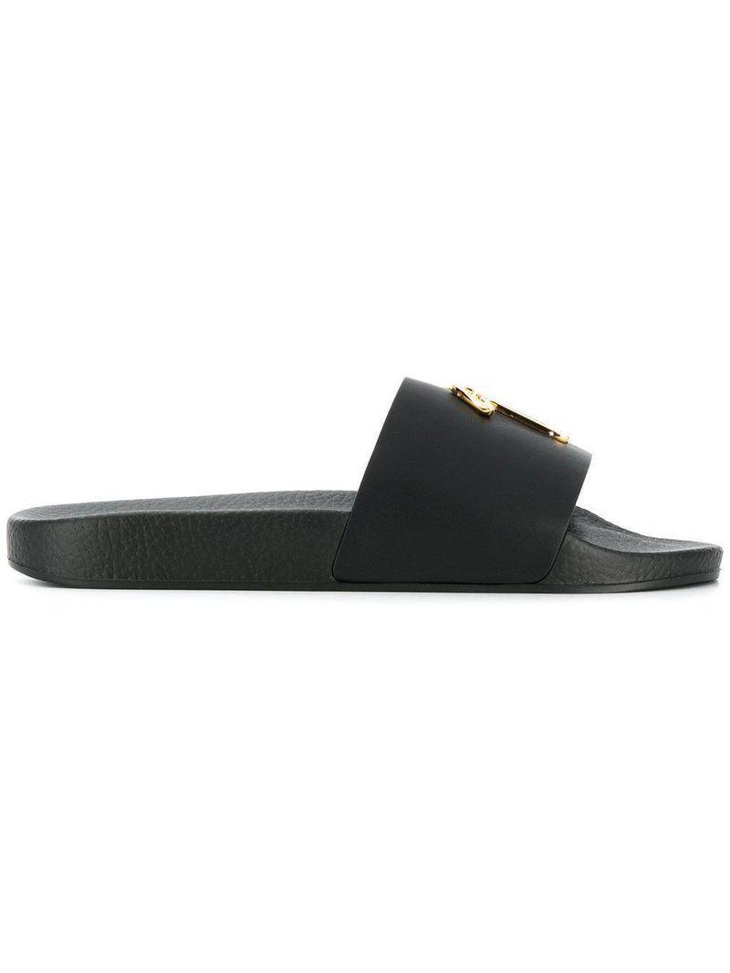 Giuseppe Zanotti Logo Plaque Slides - Black