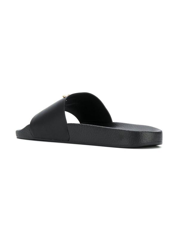Giuseppe Zanotti Logo Plaque Slides - Black | Garmentory