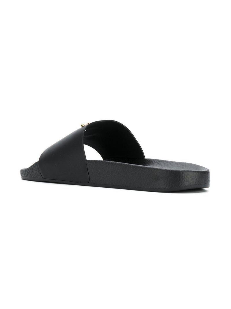 サンダル・ミュール GIUSEPPE ZANOTTI SS22 SLIDE SANDALS WITH LOGO (RS20032_001) Giuseppe Zanotti Logo Slides - Black | Garmentory