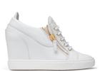 GIUSEPPE ZANOTTI Lorenz Zip-Front Wedge Sneaker - White - Thumbnail 1
