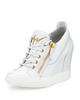 GIUSEPPE ZANOTTI Lorenz Zip-Front Wedge Sneaker - White - Thumbnail 4
