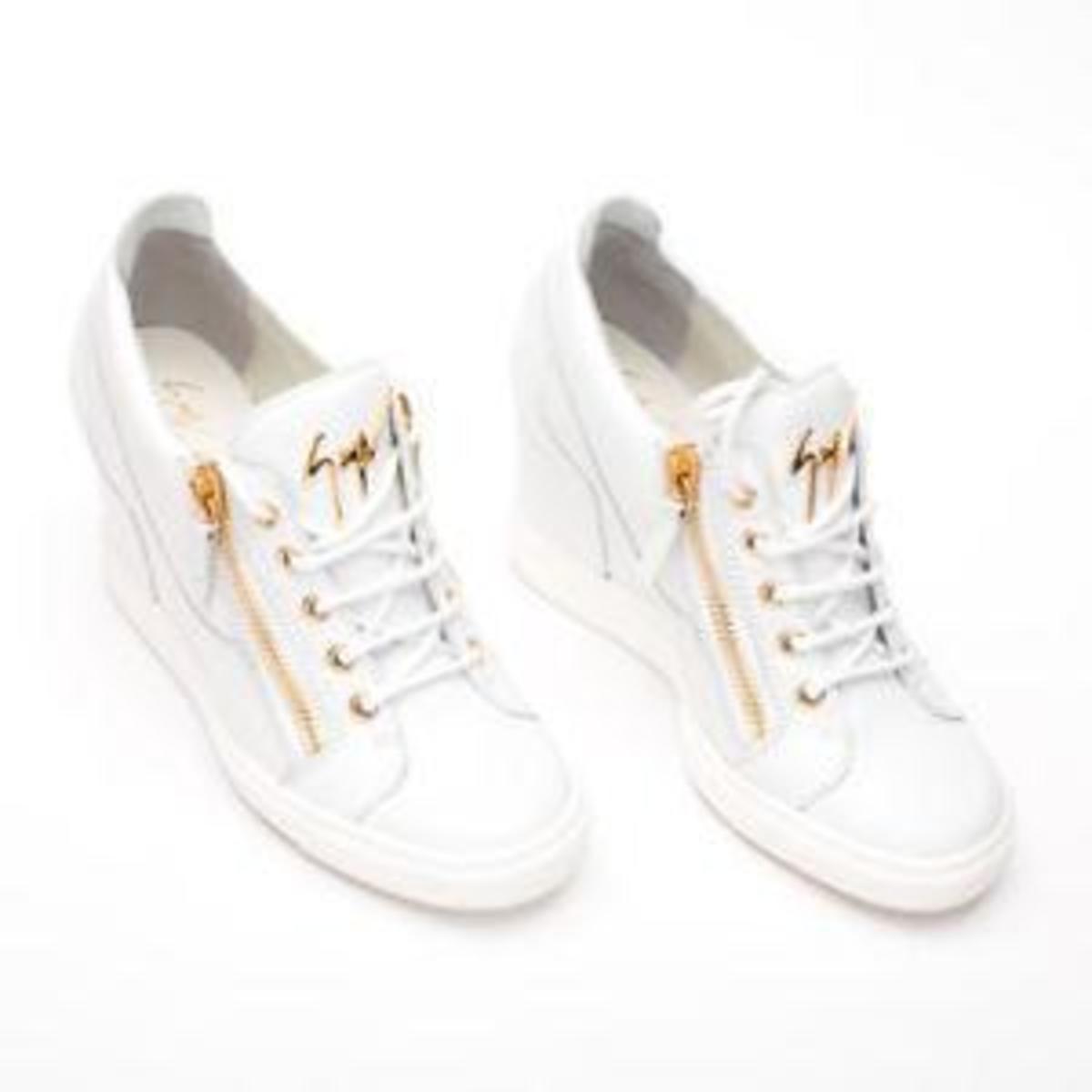 GIUSEPPE ZANOTTI Lorenz Zip-Front Wedge Sneaker - White - Image 5 of 5