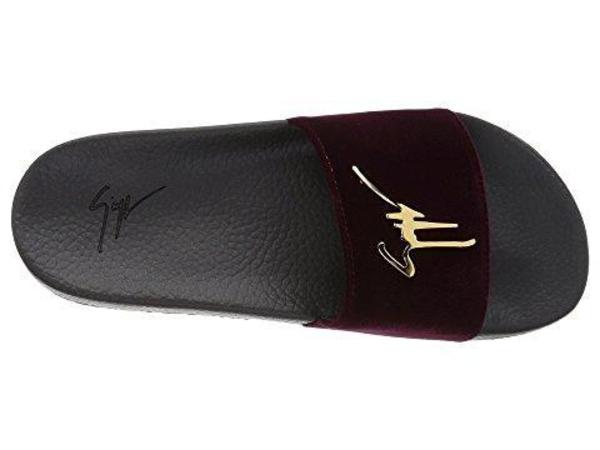 guiseppe zanotti velvet logo slides Giuseppe Zanotti Velvet Logo Slides - Black | Garmentory main image 4
