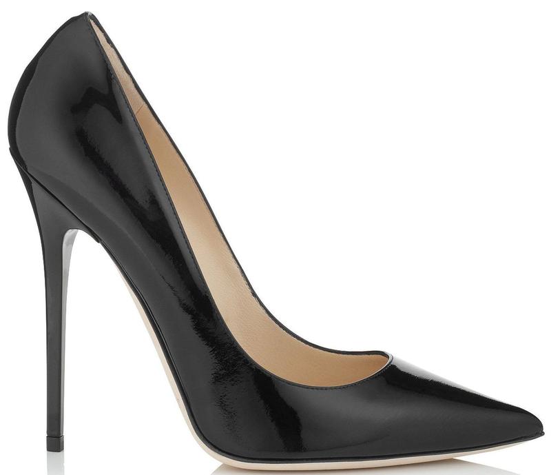 Jimmy Choo Anouk Patent Leather Pointy Toe Pumps - Black