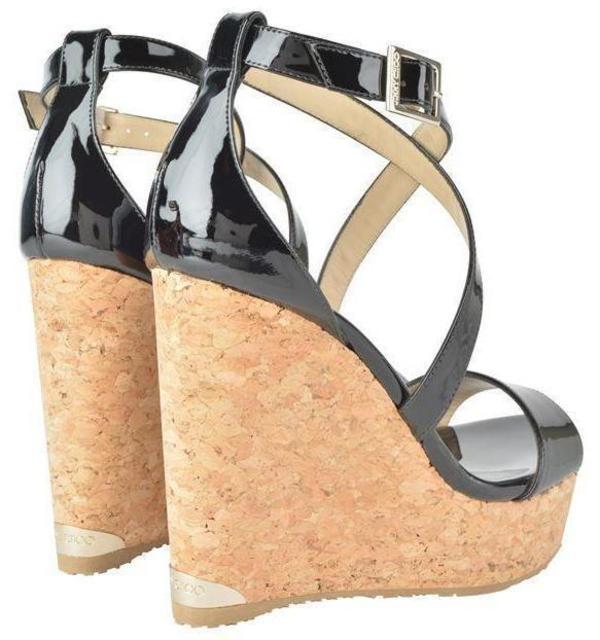 Jimmy Choo Portia 120 Wedge Sandals - Black | Garmentory