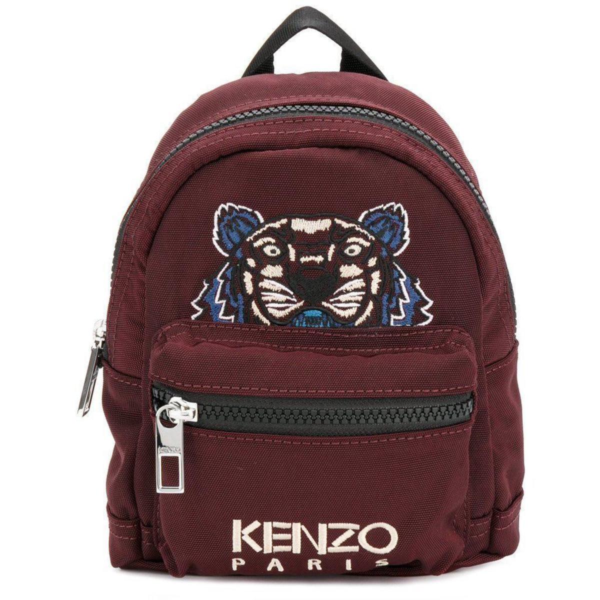 KENZO Mini Tiger Canvas Backpack Bordeaux on Garmentory