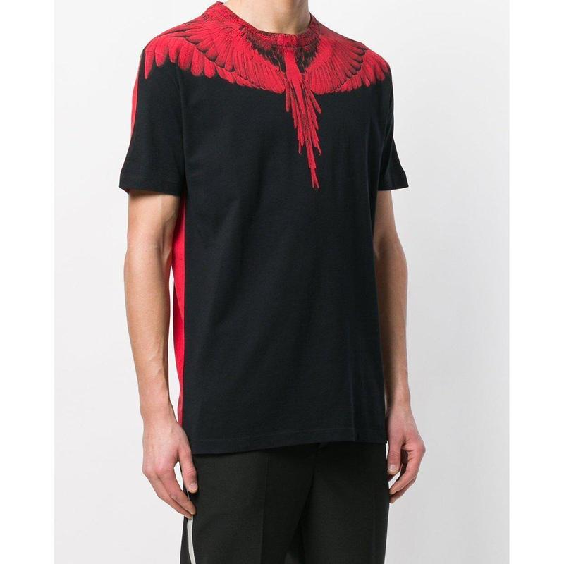 MARCELO BURLON Double Wings T-shirt, Black/ Red | Garmentory