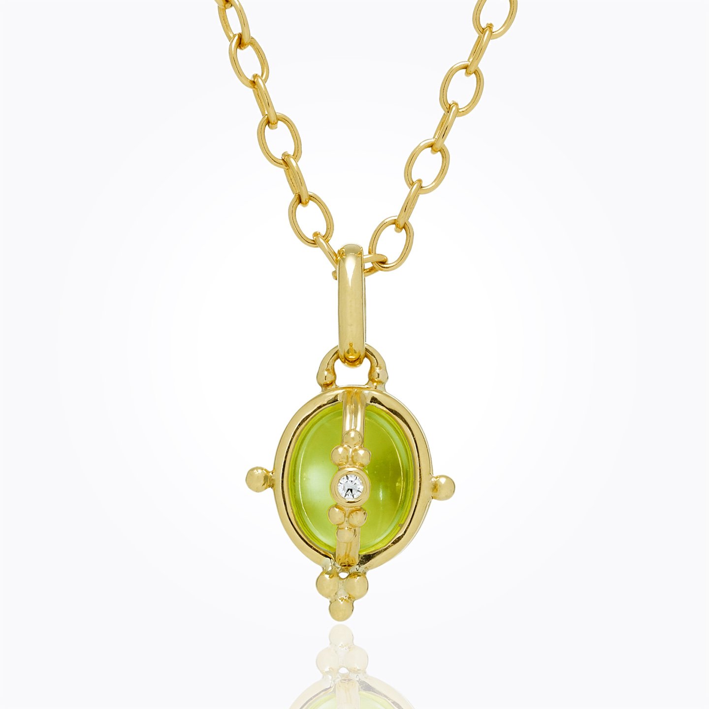 Mini Locket Gold Temple St. Clair 18K Mini Locket with Peridot and Diamond - Gold ...