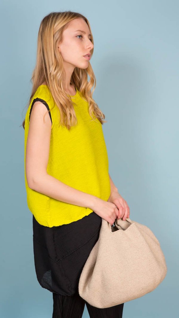 Issey Miyake Cauliflower Crepe Top - Lemon | Garmentory