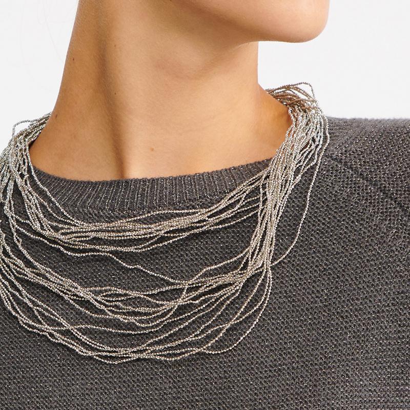 Fabiana Filippi Danae Sparkling Rhinestone Necklace - Silver
