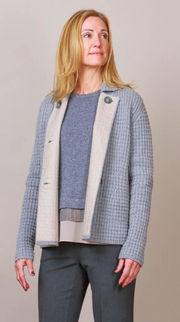 TONET Heavy Knit Jacket - Light Grey/Beige TONET Heavy Knit Jacket - Light Grey/Beige