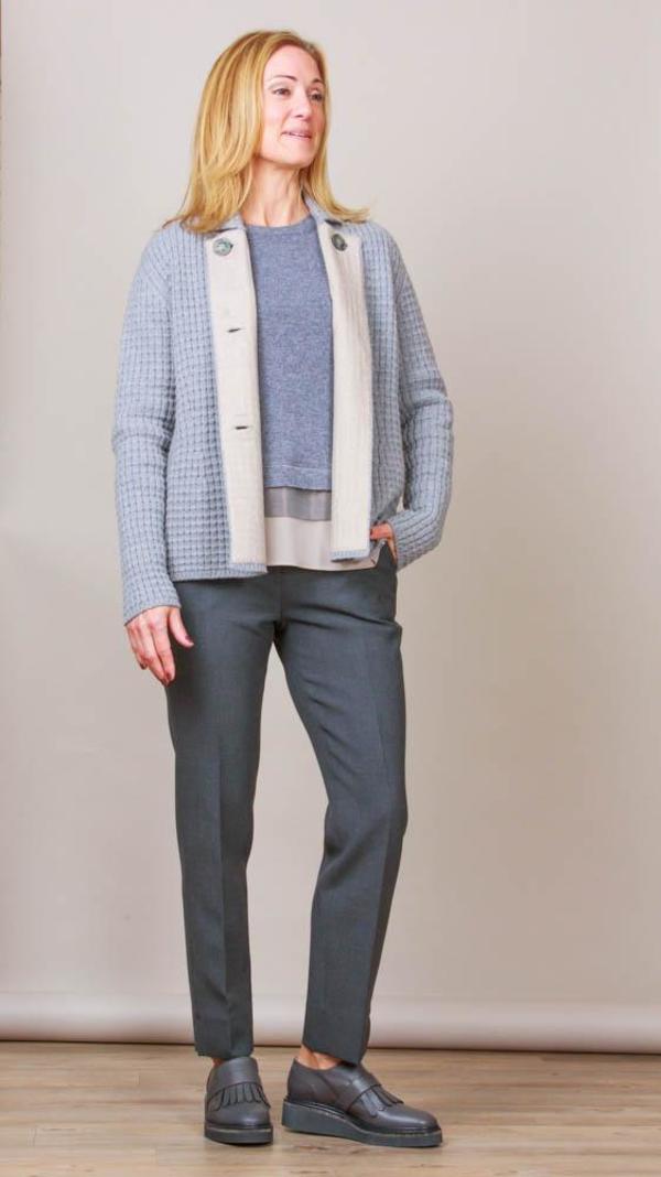 TONET Heavy Knit Jacket - Light Grey/Beige TONET Heavy Knit Jacket - Light Grey/Beige