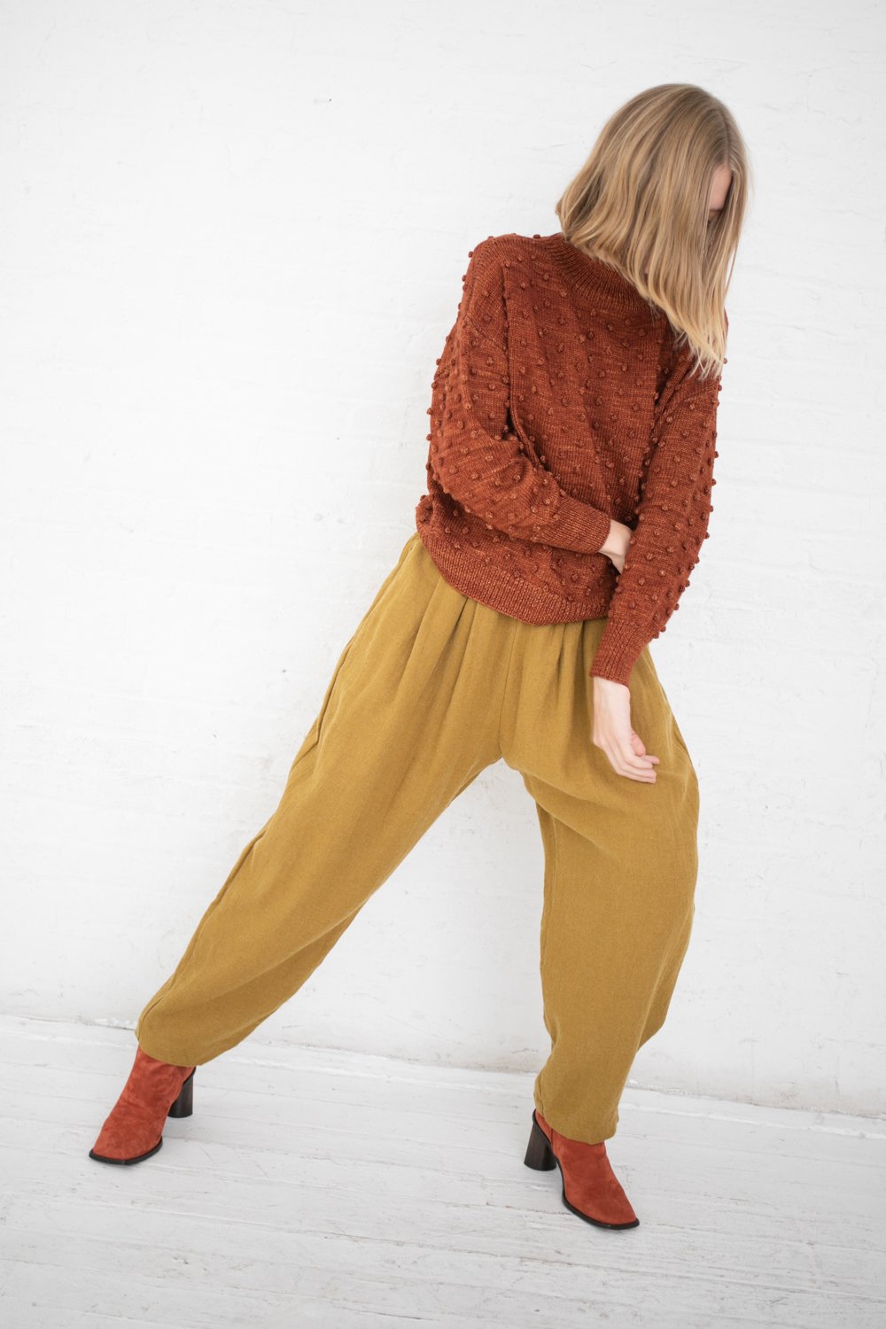 Misha & Puff Popcorn Sweater - Terracotta | Garmentory