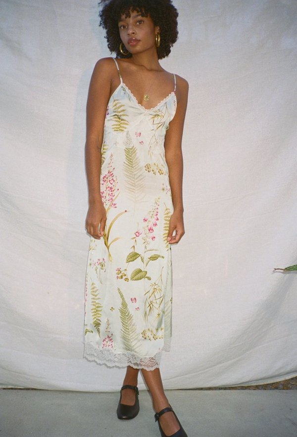 R13 Cut Out Lace Slip - Green | Garmentory