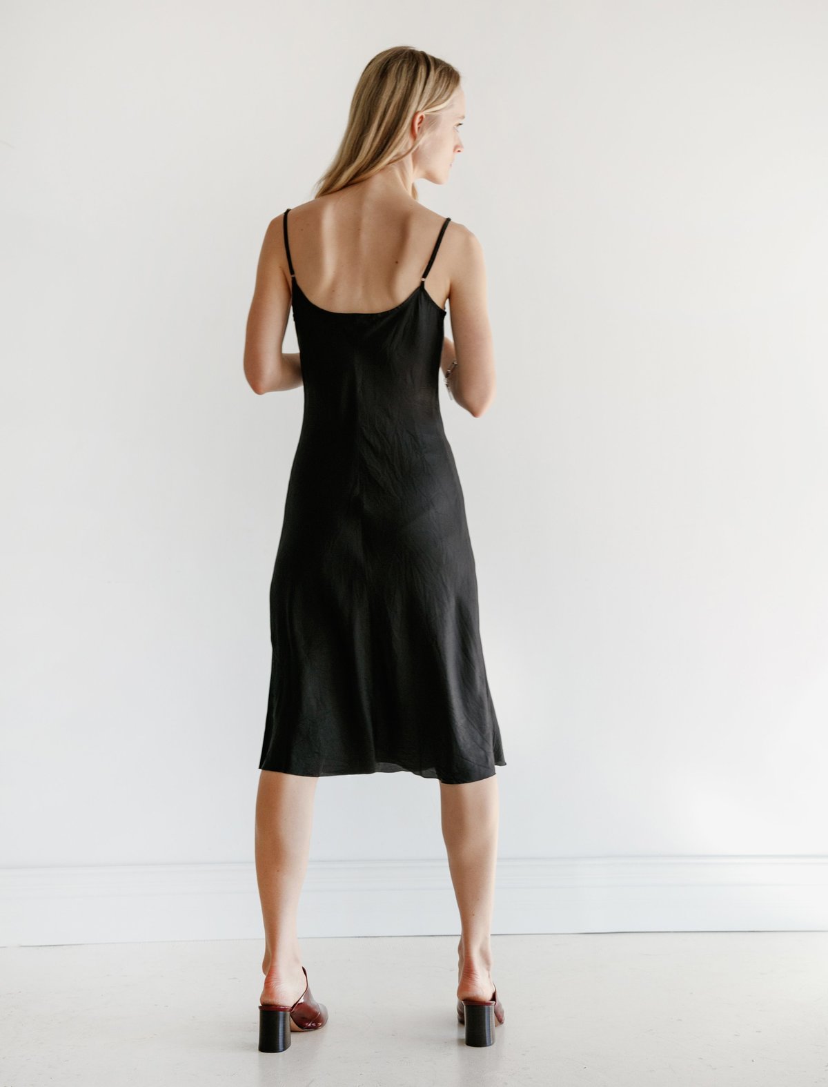 Organic by John Patrick Zelda Bias Slip Dress - Black | Garmentory