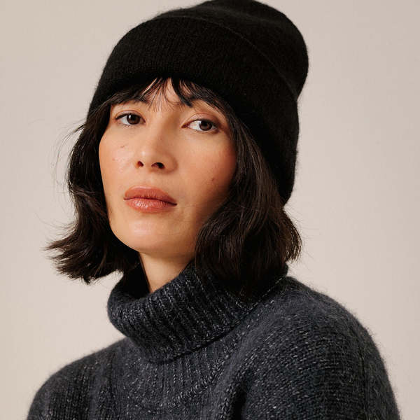 Bare Knitwear Andes Classic Beanie - Black | Garmentory