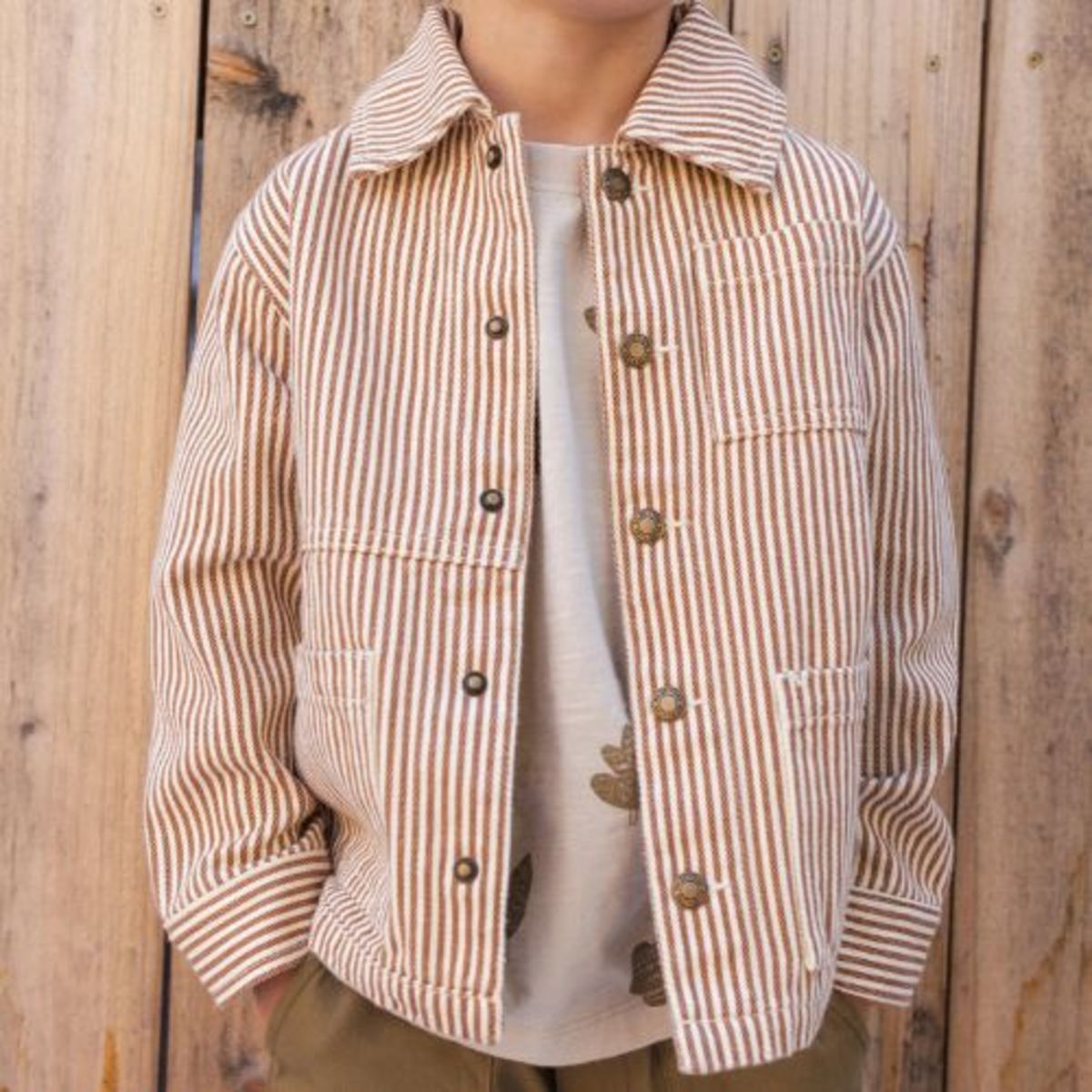 Heart With Rylee In It KIDS Rylee + Cru Denim Jacket - Clay Stripe | Garmentory