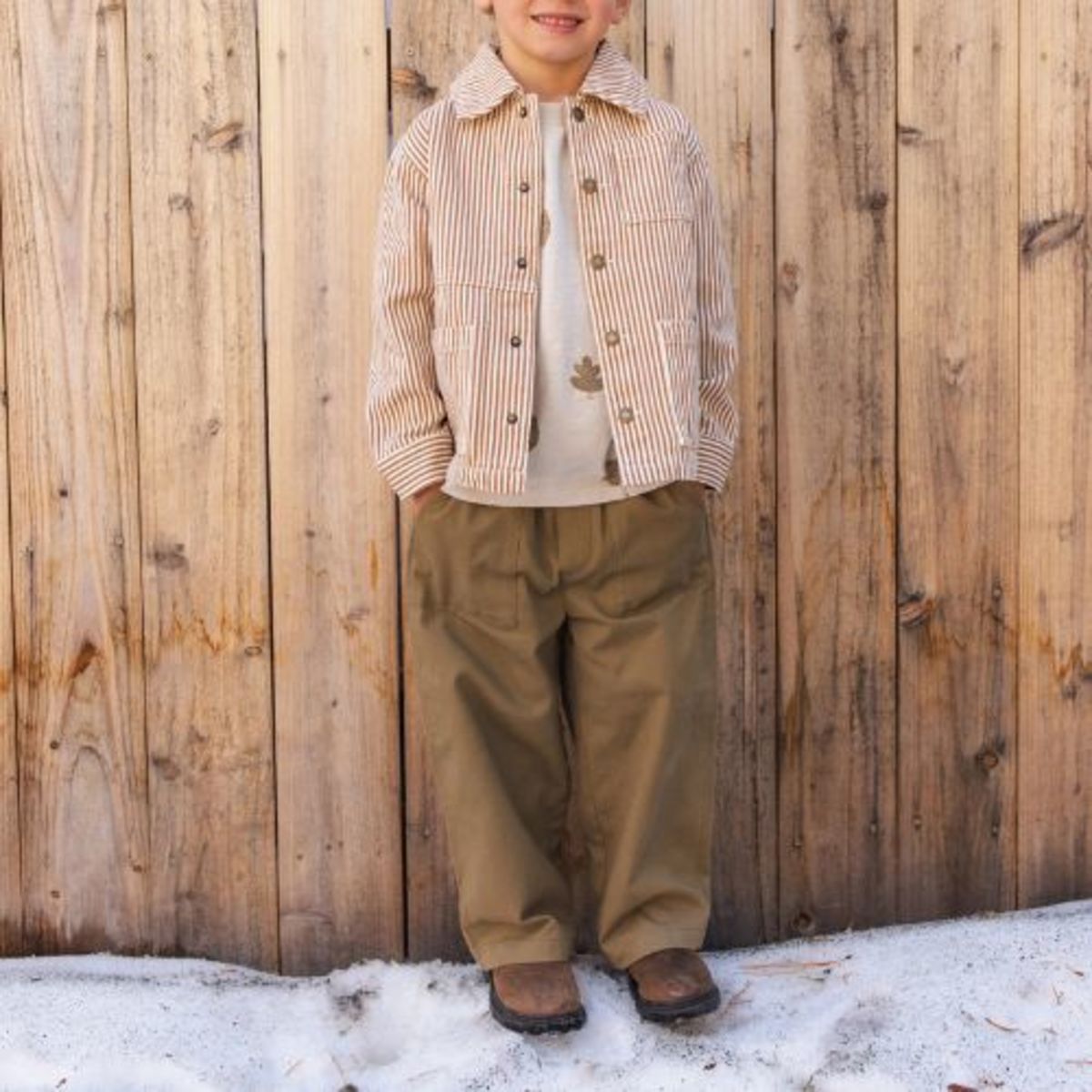 Heart With Rylee In It KIDS Rylee + Cru Denim Jacket - Clay Stripe | Garmentory