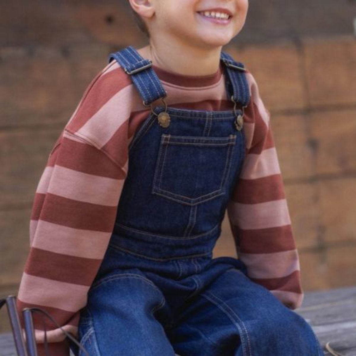 Heart With Rylee In It KIDS Rylee + Cru Oversized Sweatshirt - Brick Stripe | Garmentory