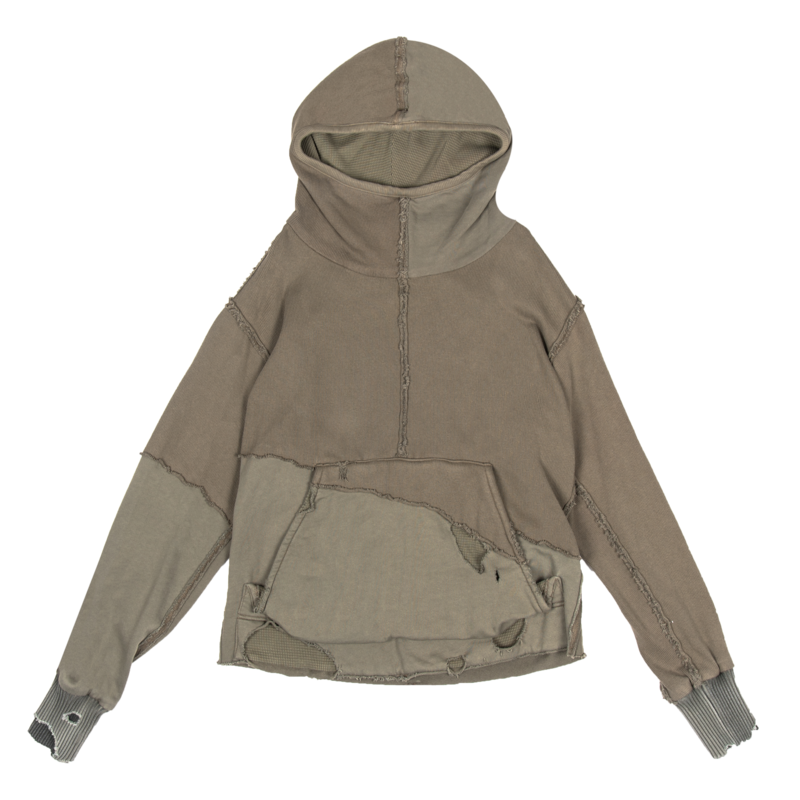 Greg Lauren HIGH TECH TRACK HOODIE ARMY/BLUE Garmentory