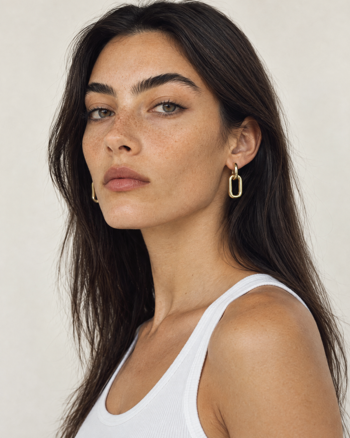 Dear Neighbor Chain Link Hoops - Gold | Garmentory