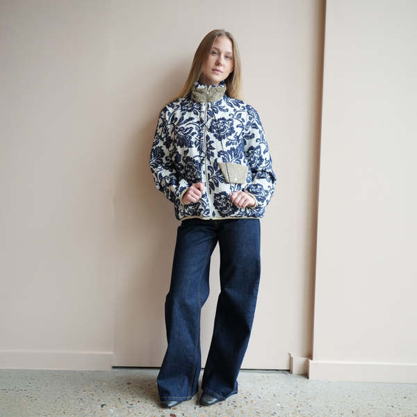 Tanaka Fleece Jacket - Indigo Flower | Garmentory