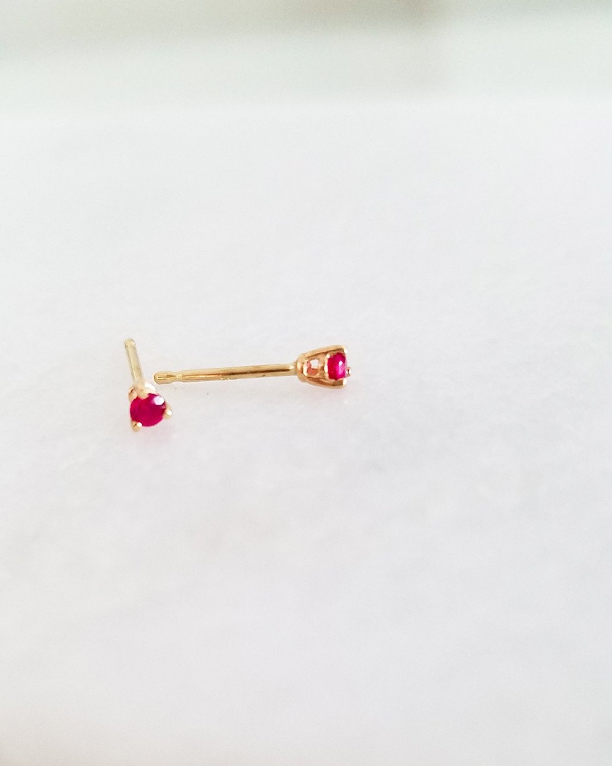 Blanca Monrós Gómez Tiny Ruby Stud - Gold - Image 2 of 3