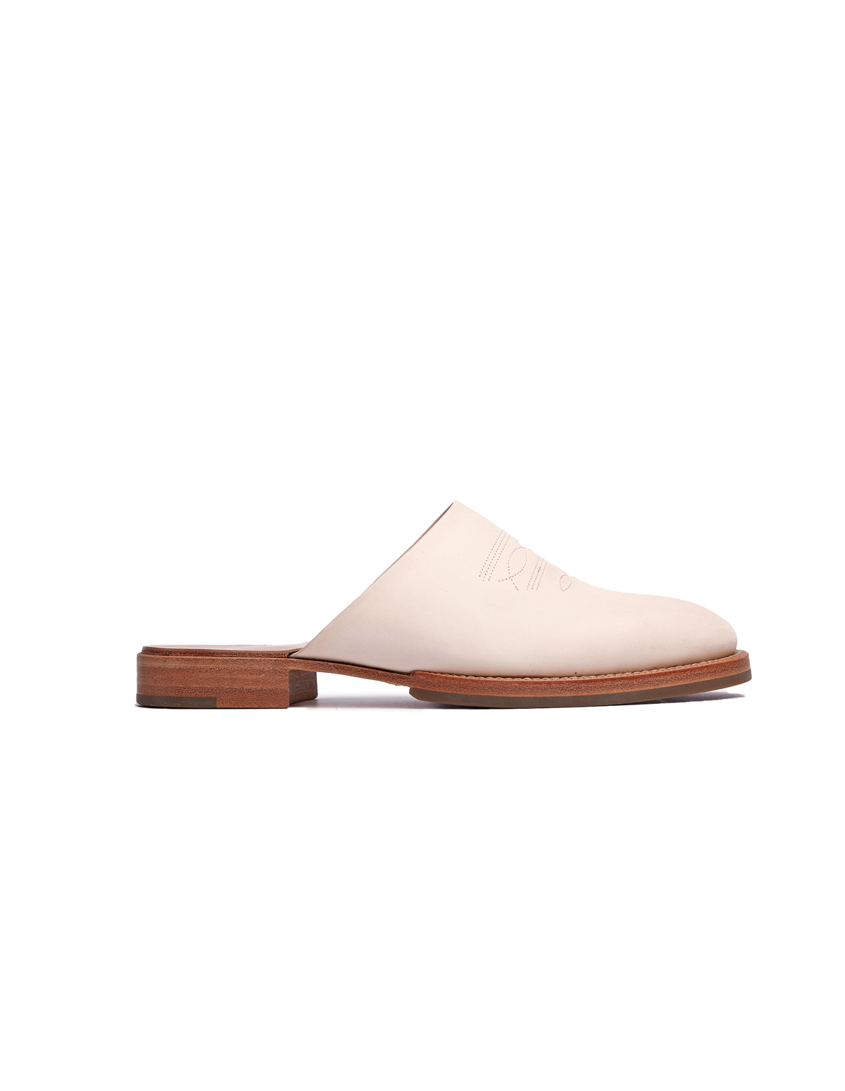 Hender scheme mule ミュール　19ss natural Hender Scheme Cheak Embroidered Leather Mule - Beige | Garmentory
