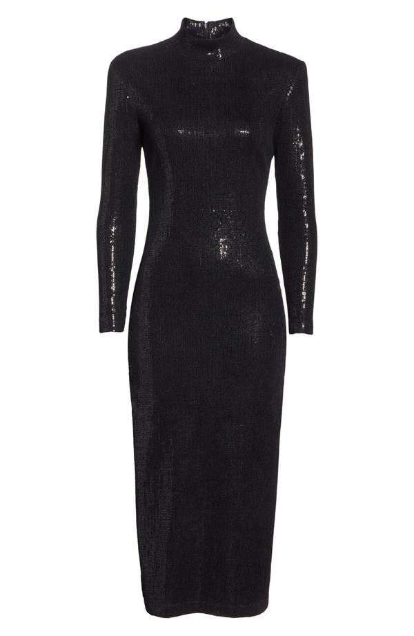 smythe sequin dress Smythe Sequin Side Slit Dress Silver Sequin Stripe