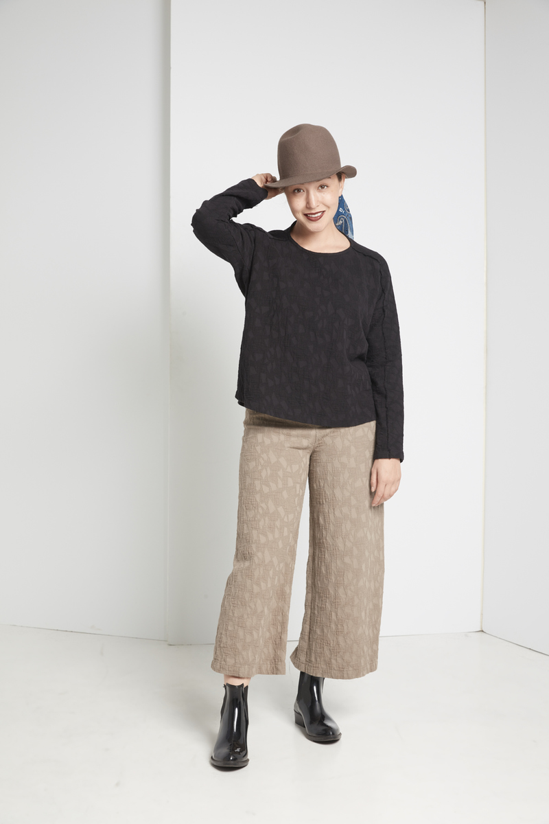 Black Crane Jacquard Top Black Crane Jacquard Top