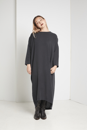 Black Crane Pleated Cocoon Dress Black Crane Pleated Cocoon Dress