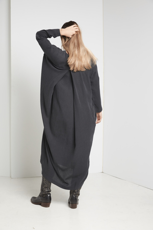 Black Crane Pleated Cocoon Dress Black Crane Pleated Cocoon Dress